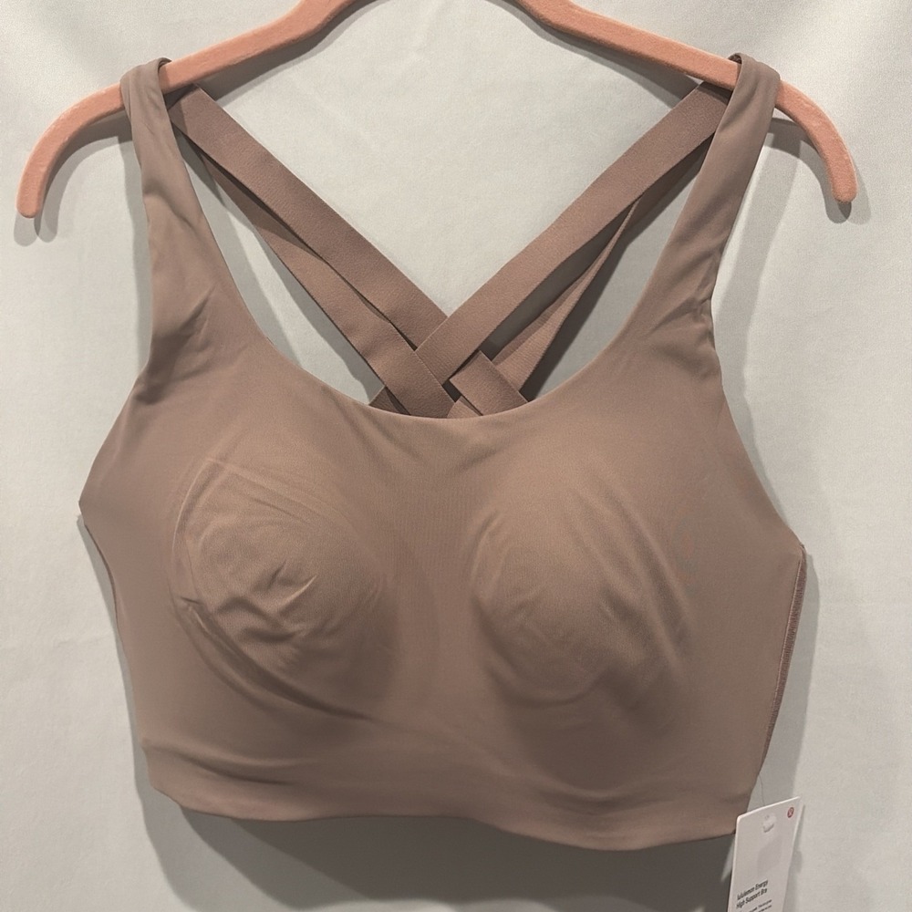 lululemon BeigeEnergy High Support Racerback Sports Bra 38DD NWT Running Active